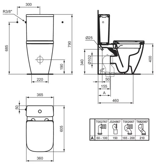 Vas WC pe pardoseala Ideal Standard i.life S BTW rimless alb lucios