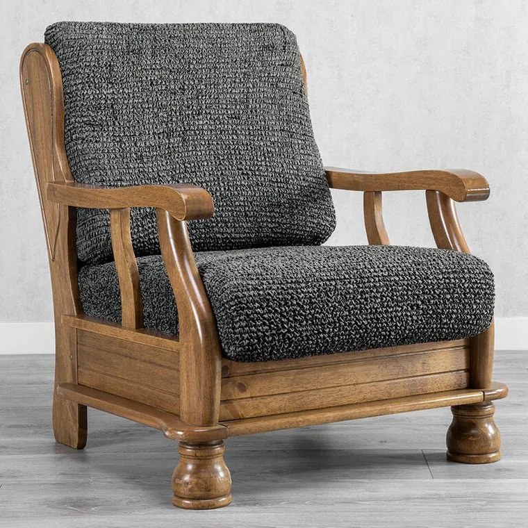 Gaico Huse bielastice VITTORIA gri fotoliu cu manere de lemn (l. 40 - 70 cm)