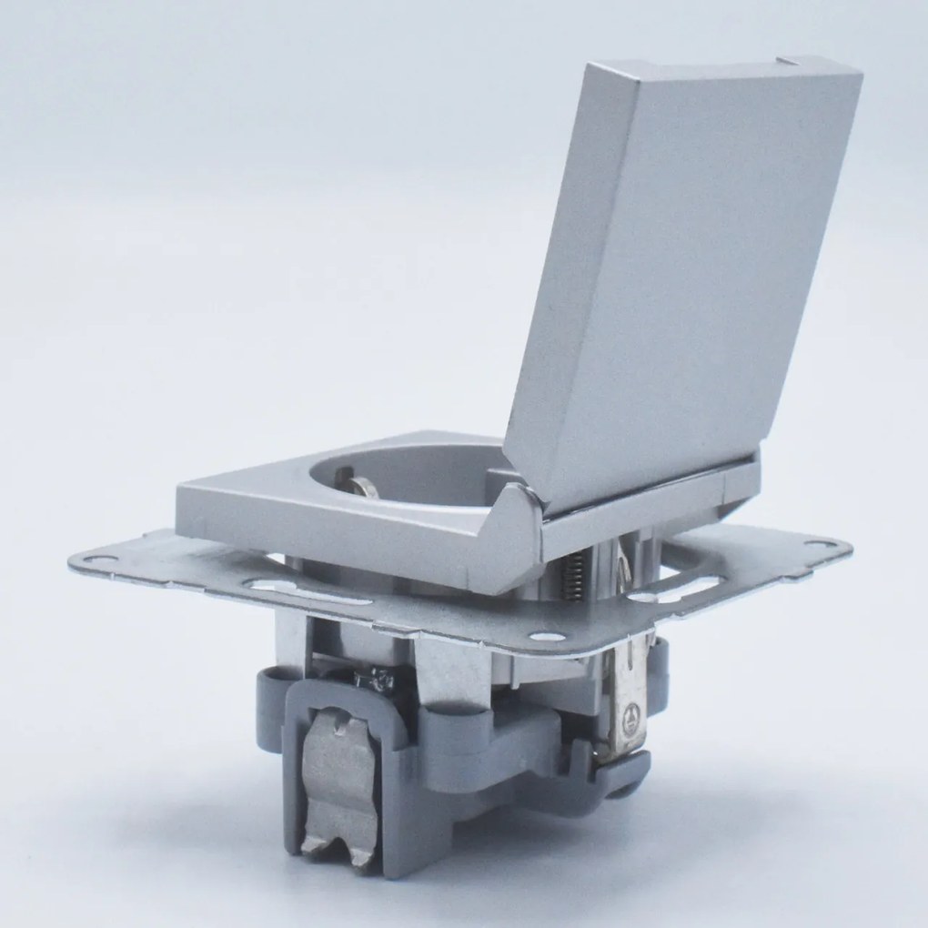 Priza simpla cu capac, 16A, protectie copii, IP20, Argintiu, Panasonic Arkedia Slim / Karre Plus
