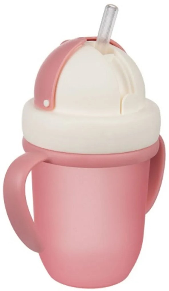 Canpol babies Cană cu silicon paie - roz, 210 ml