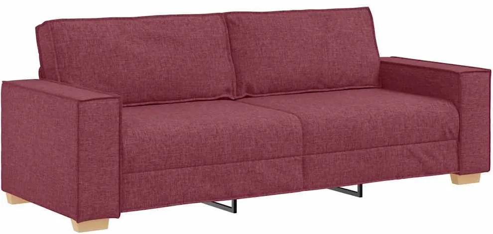 vidaXL Canapea cu 3 locuri, roșu vin, 180 cm, material textil