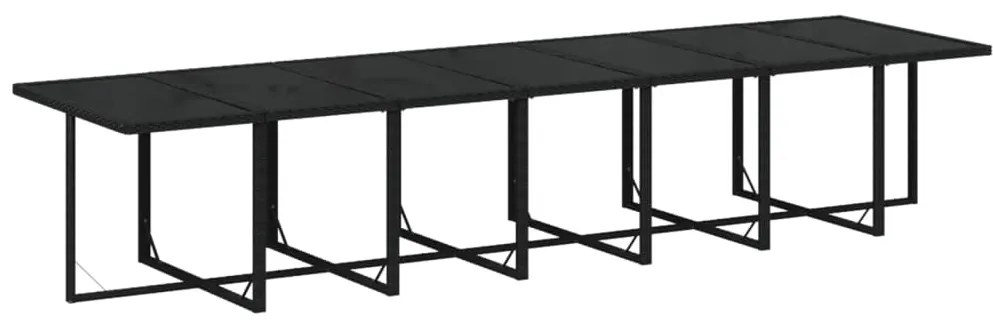 Set mobilier de gradina cu perne, 19 piese, negru, poliratan Negru si alb crem, masa + 18x fotoliu, 1