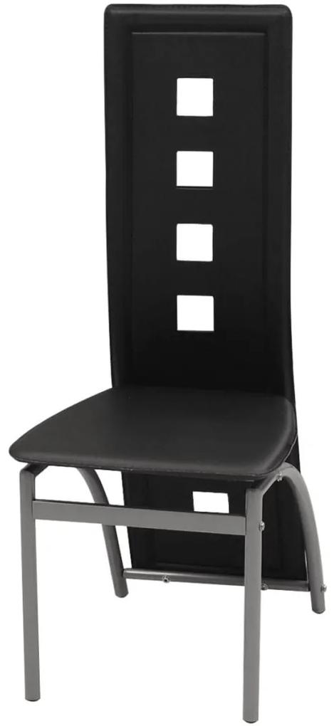 Set masa si scaune de bucatarie 7 piese, negru Negru, 7