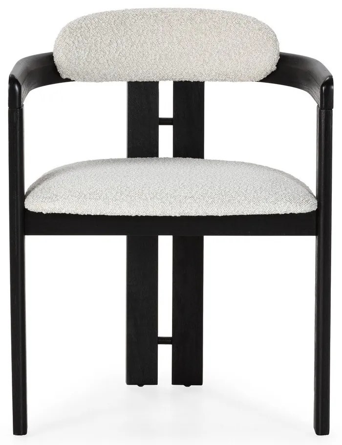 Set de scaune de sufragerie alb/negru cu cotiere 2 buc. tapițat Eiden – MOME