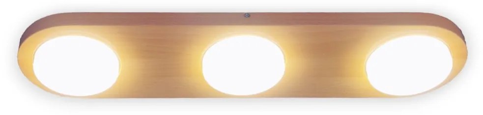 Plafoniera LED rustica fabricata manual din lemn OKIO 3L