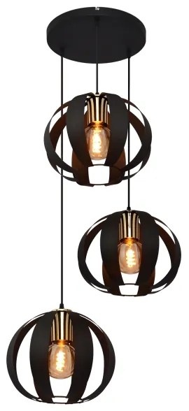 Lustră pe cablu NEWTON 3xE27/15W/230V neagră