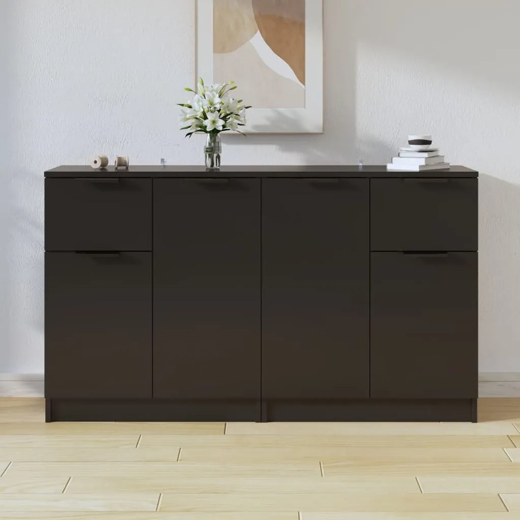 3115813 vidaXL Servante, 2 buc., negru, 60x30x70 cm, lemn compozit