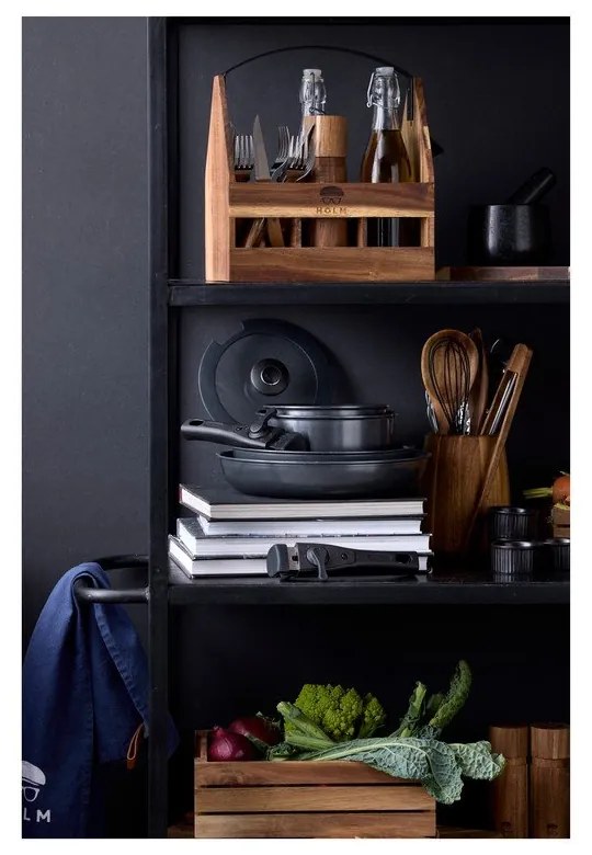 Set de cratițe cu mâner detașabil cu capac/cu suprafață antiaderentă 2 buc. din aluminiu 2,4 l – Holm