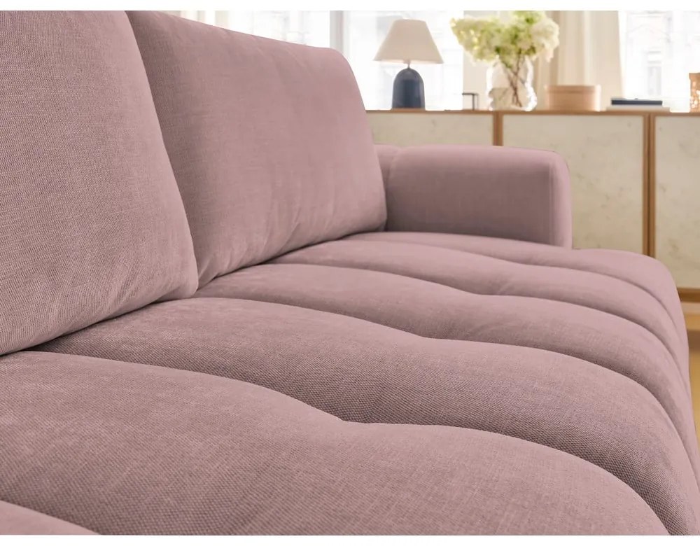Canapea roz extensibilă/cu spațiu de depozitare 251 cm Fuji – Bobochic Paris