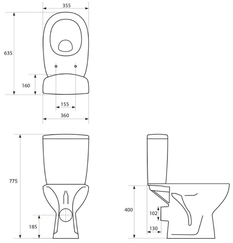 Set vas wc stativ Cersanit, Arteco New, cu Clean On, rezervor si capac Soft Close inclus