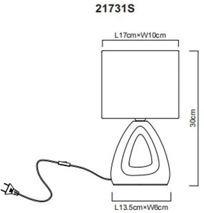 Lampa de masa ceramica neagra TRIANGLE