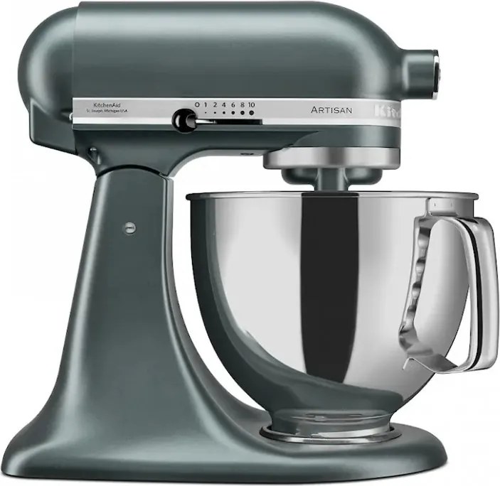 Mixer planetar KitchenAid Artisan Elegance 5KSM175PSEJP, 300 W, 4,8 l, Transmisie directa, 10 viteze, Verde inchis