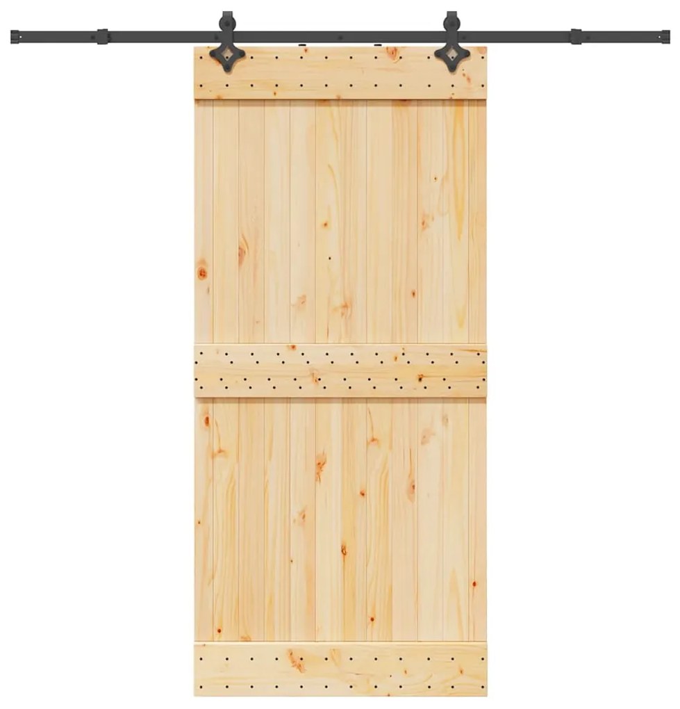 vidaXL Ușă glisantă cu set de feronerie 95x210 cm, lemn masiv de pin