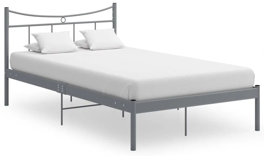 vidaXL Cadru de pat, gri, 120x200 cm, metal