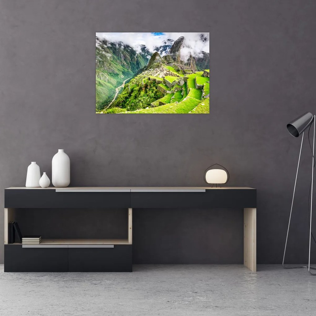 Tablou pe sticlă - Machu Picchu (70x50 cm)