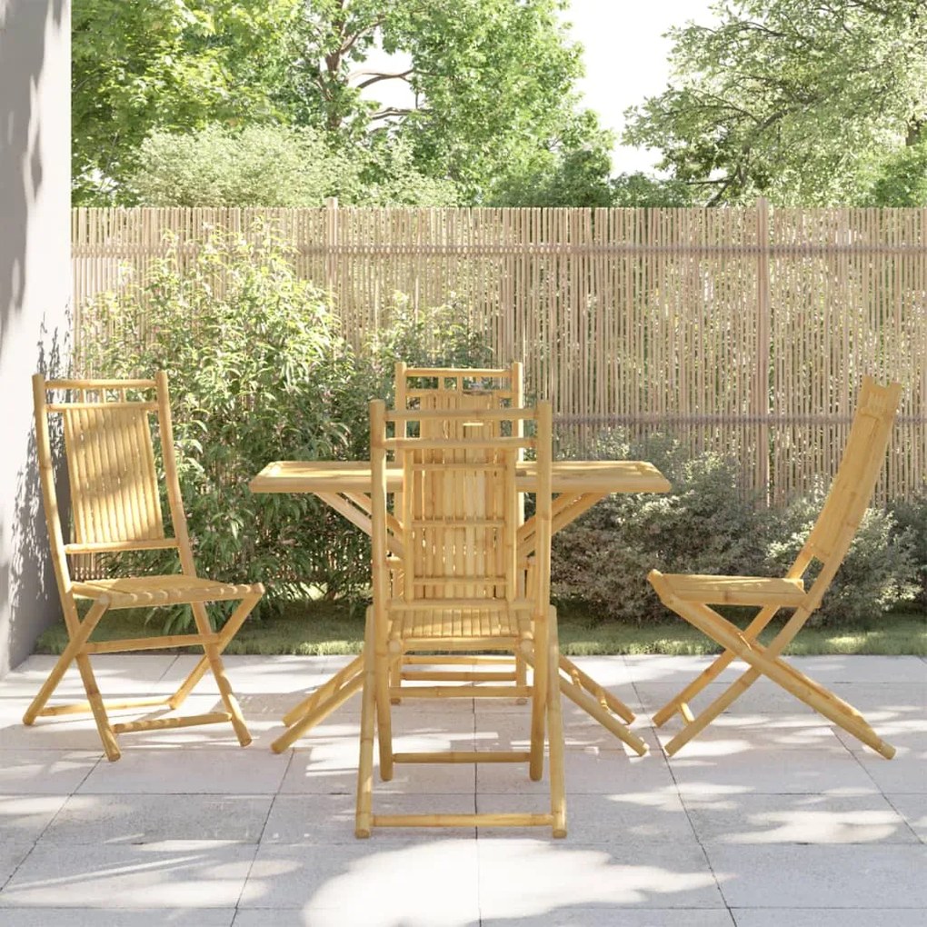 vidaXL Set mobilier de grădină, 5 piese, bambus