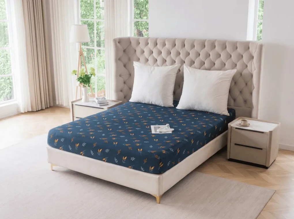 Cearsaf din microfibra LUNERIS albastru 90x200 cm