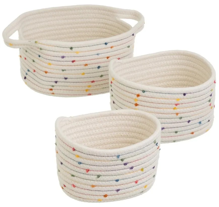 Coșuri de depozitare 3 buc. din material textil 30x18x14 cm – Casa Selección