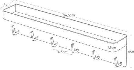 Cuier pentru chei cu raft YAMAZAKI Smart, negru