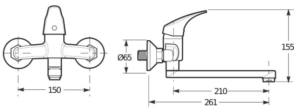 Baterie de lavoar JIKA H3111N70042301 TALAS 15,5 cm crom lucios