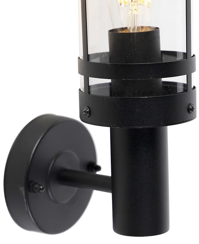 Lampă de perete modernă pentru exterior neagră IP44 - Gleam