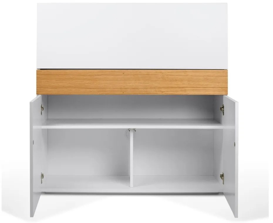 Birou cu dulap Focus White/Oak, 110 x 42 x 109 cm