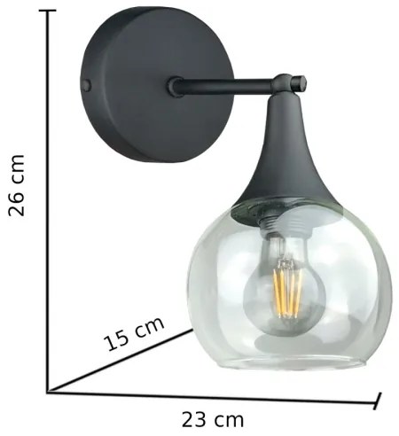 Aplică STAR 1xE27/60W/230V negru/transparent