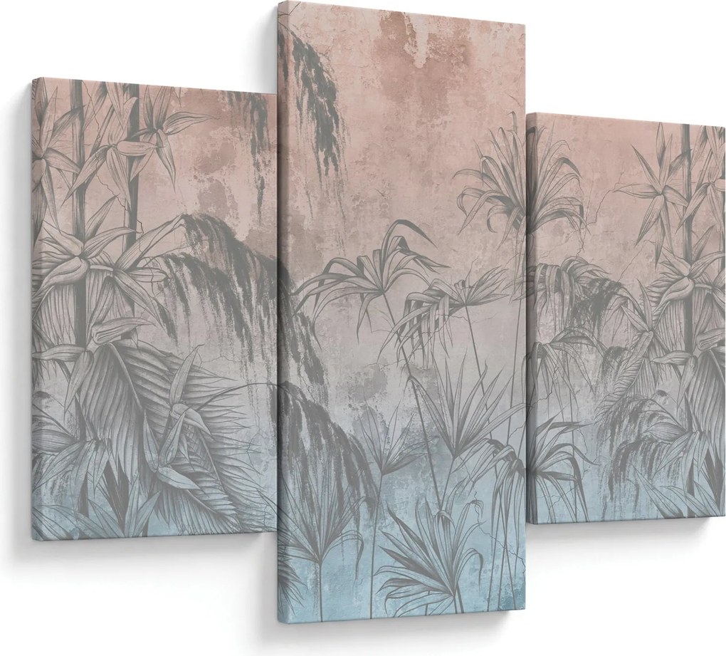 Tablou - Plante tropicale pe perete (90x60 cm)