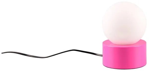 Veioză roz cu abajur din sticlă (înălțime 17 cm) Countess – Trio