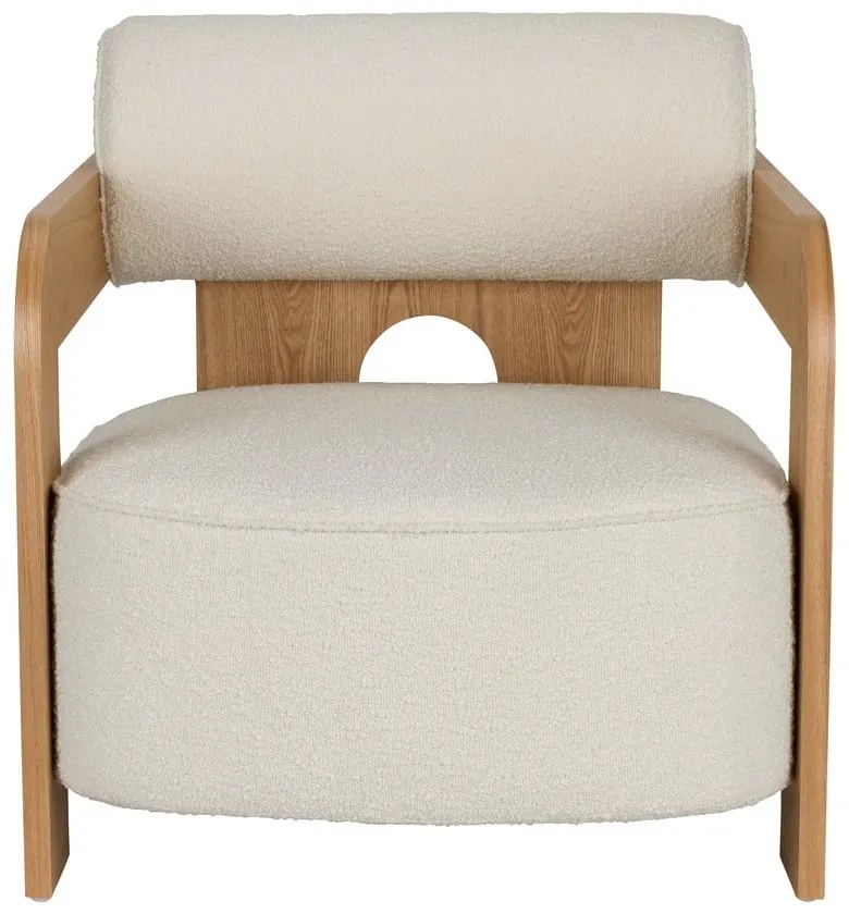 Fotoliu bej cu tapițerie din țesătură bouclé Oolong – Zuiver