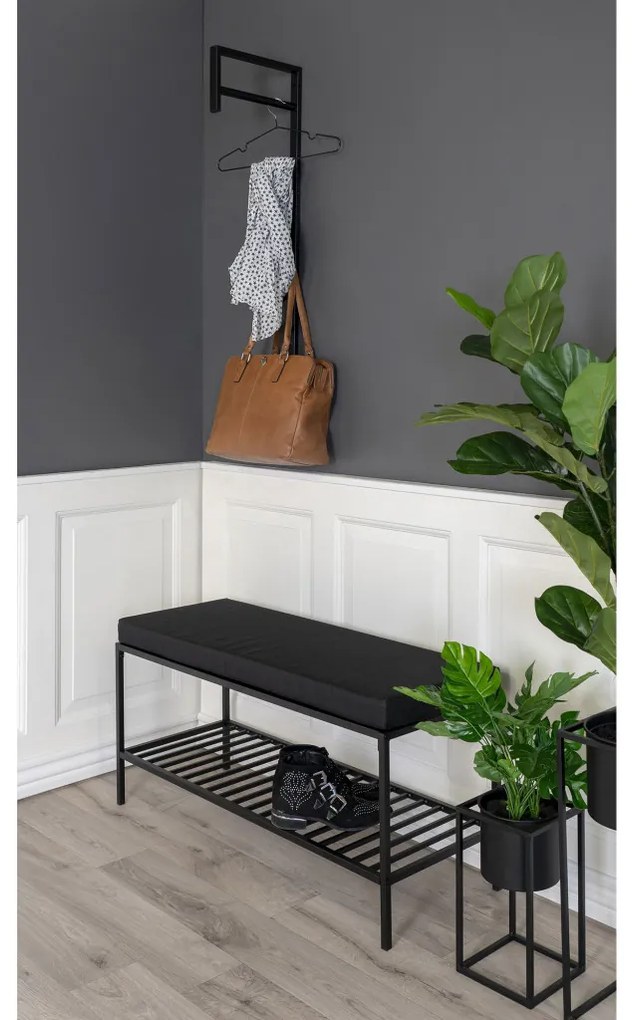 Vita bench, negru, cu picioare negre, 100x36x48,5 cm