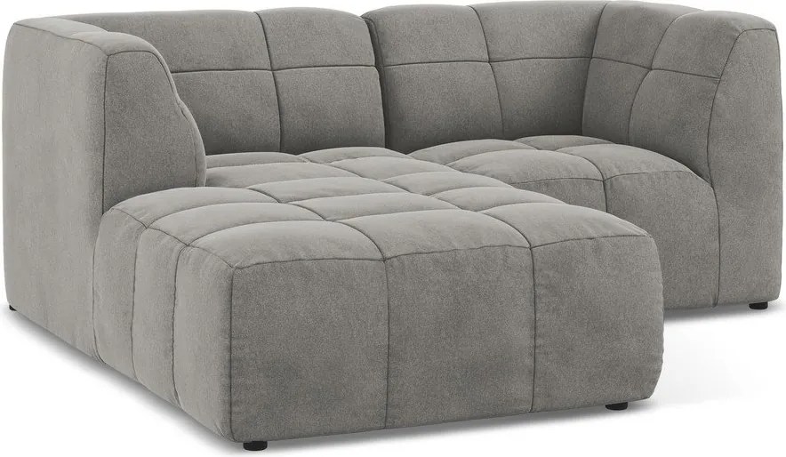 Colțar gri cu tapițerie din catifea (cu colț pe partea stângă/cu șezlong) Aloha – Makamii