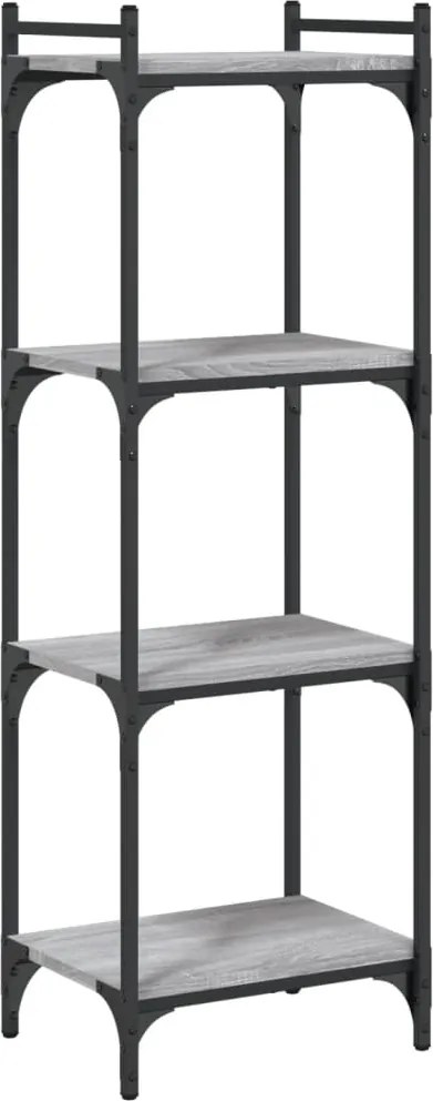vidaXL Bibliotecă cu 4 niveluri gri sonoma 40x30x120 cm lemn prelucrat