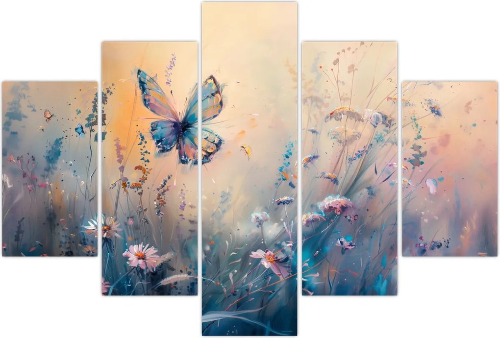 Tablou - Pajiște cu Fluture II (150x105 cm)