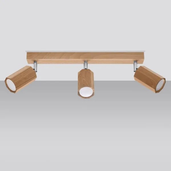 Spot ZEKE 3xGU10/40W/230V stejar Sollux SL.1030