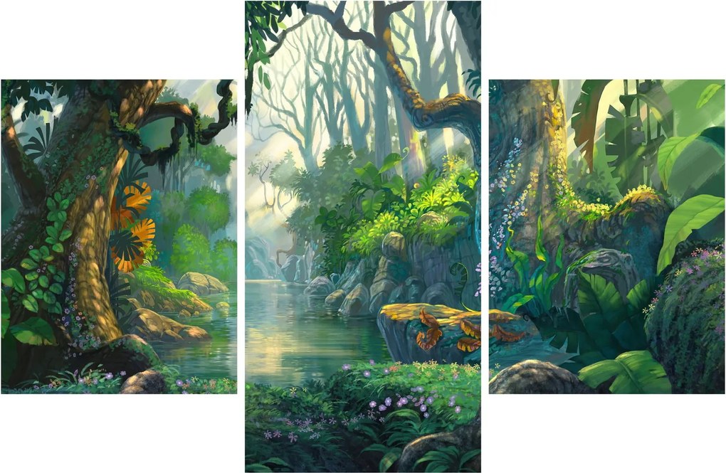 Tablou - Ilustrare pădure tropicală (90x60 cm)