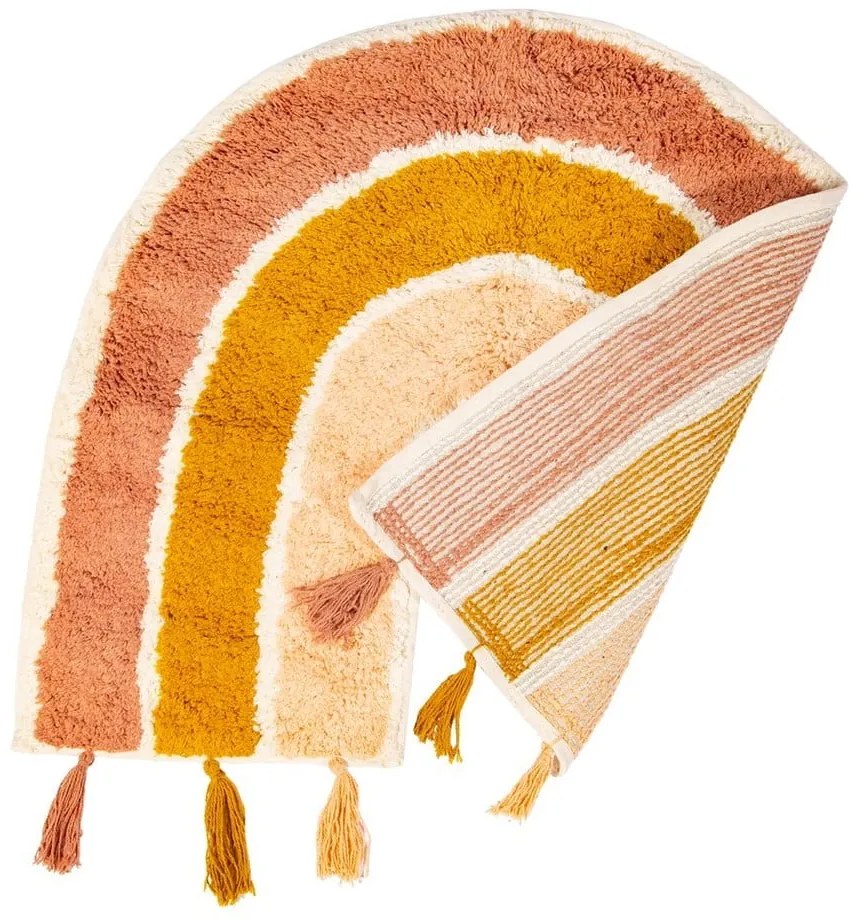 Covor din bumbac pentru copii Sass & Belle Earth Rainbow, 50 x 60 cm, portocaliu-roz