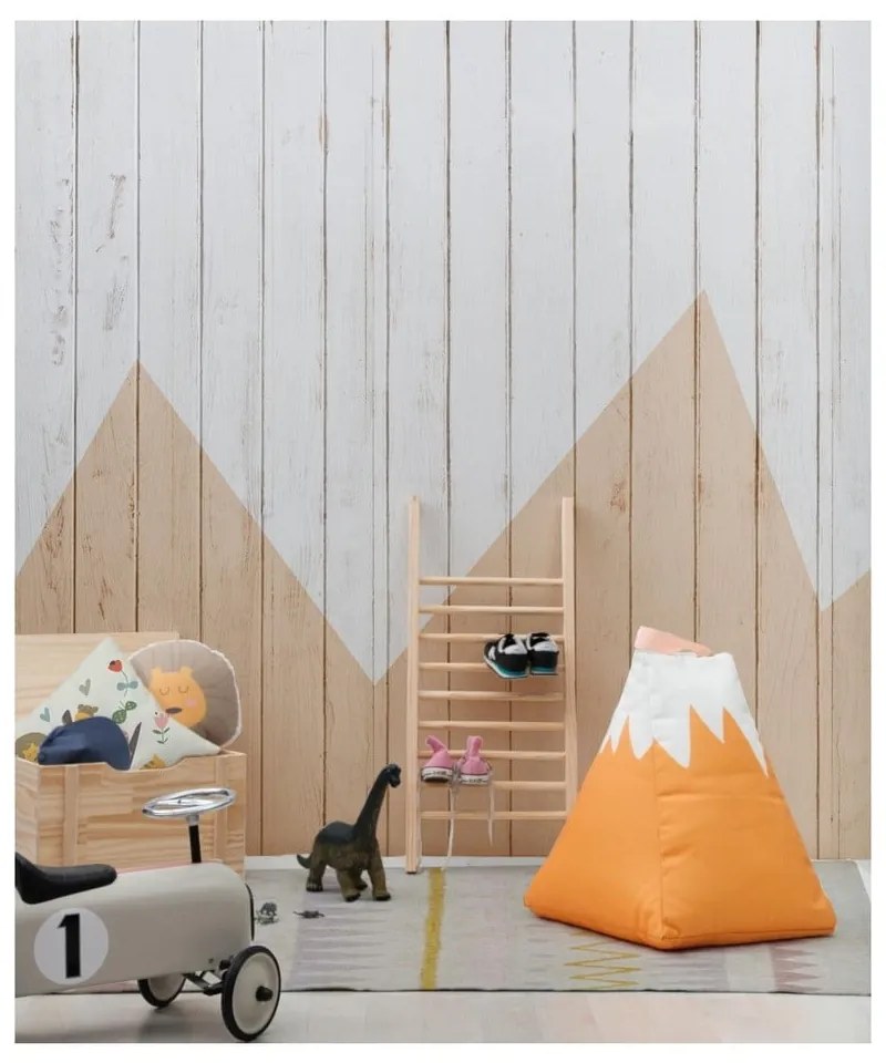 Fotoliu puf pentru copii galben/bej Mountain – Little Nice Things
