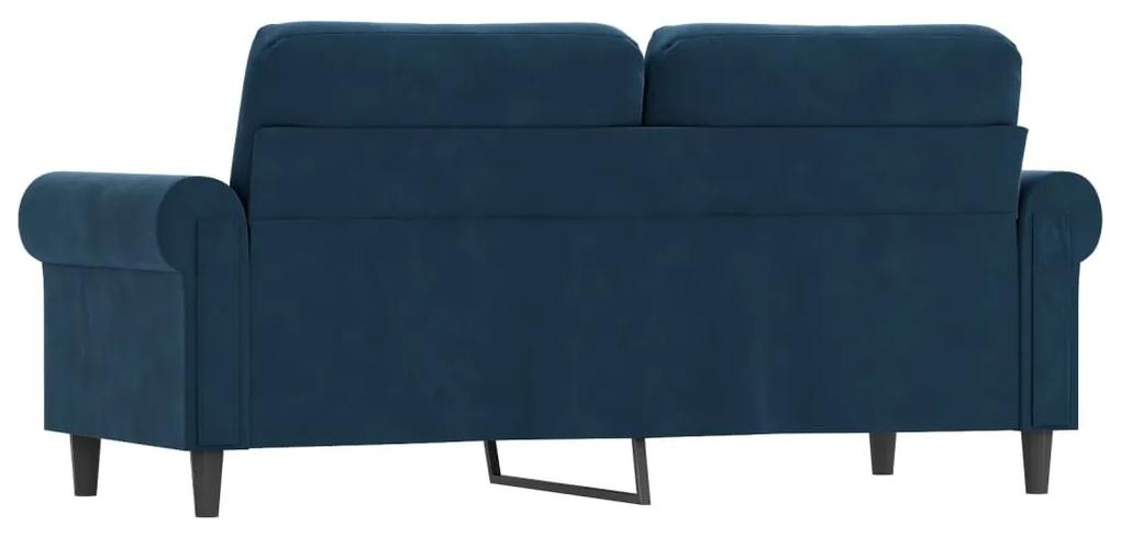 Canapea cu 2 locuri, albastru, 140 cm, catifea Albastru, 172 x 77 x 80 cm