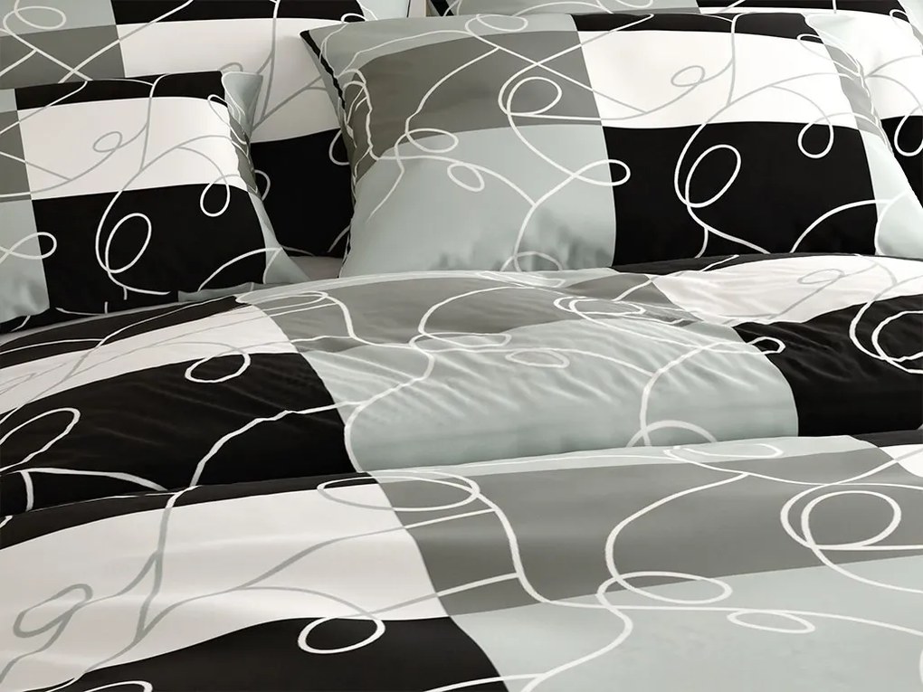 Lenjerie de pat din bumbac SQUARES BLEND gri Dimensiune lenjerie de pat: 70 x 90 cm | 140 x 200 cm