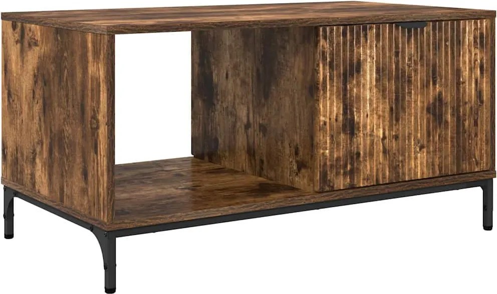 vidaXL Masă de cafea Stejar fumuriu 90 x 49 x 46 cm Lemn compozit