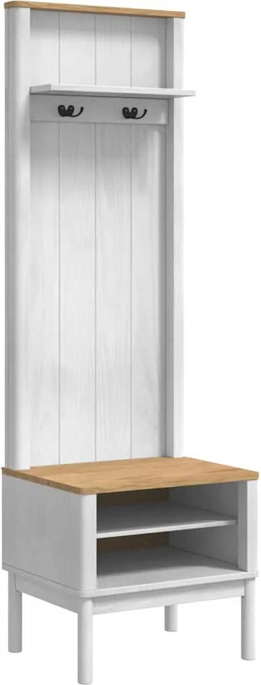vidaXL Dulap pentru hol FLORO Alb 50 x 40 x 158 cm Lemn de pin masiv