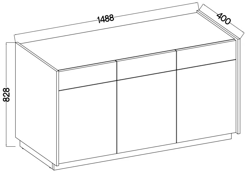 Comodă Kabal (bej + nuc închis). 1097577