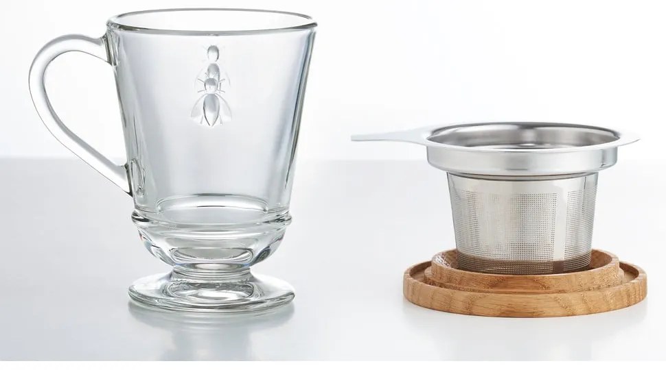 Cană cu filtru din sticlă 270 ml Abeille – La Rochére
