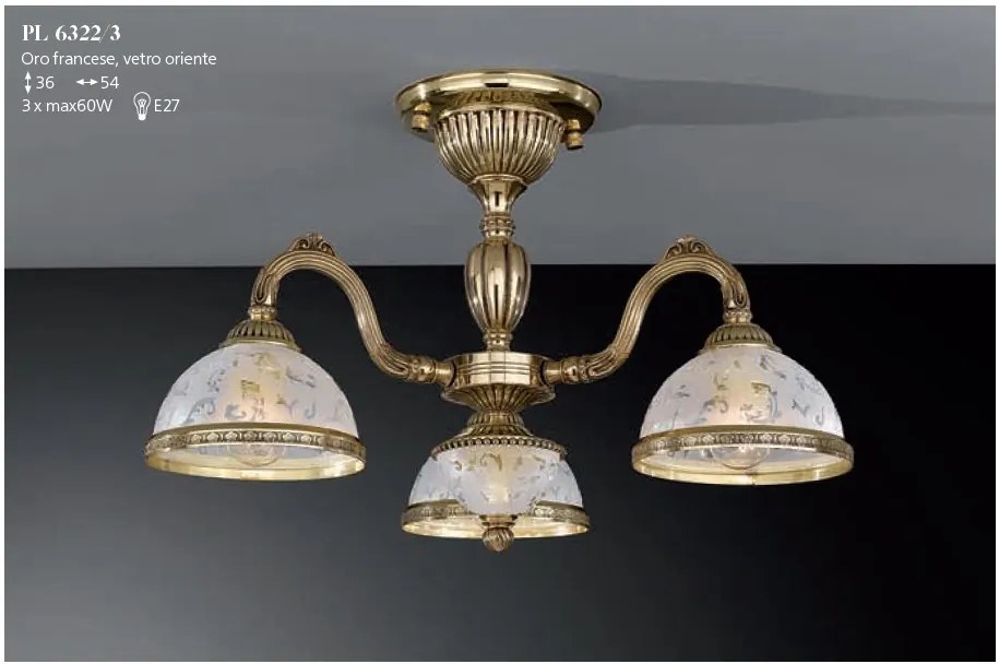 Lustra clasica aplicata cu 3 brate design italian realizata manual 6302