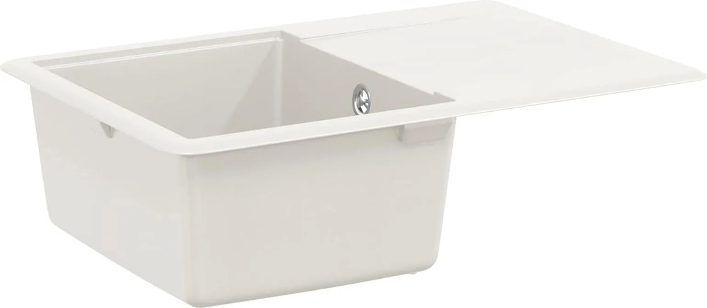 vidaXL Chiuvetă Alb 670 x 460 mm 80% Quartz și 20% Rășină