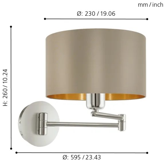 Aplică Eglo 95055 MASERLO 1xE27/60W/230V