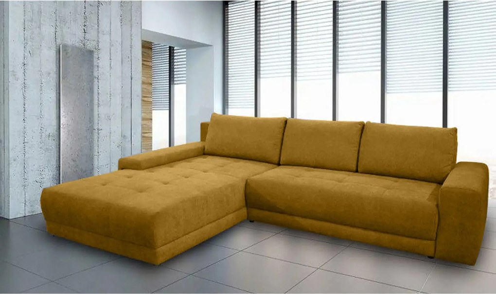 Coltar extensibil ADRIA, universal, stofa catifelata galben mustar - M