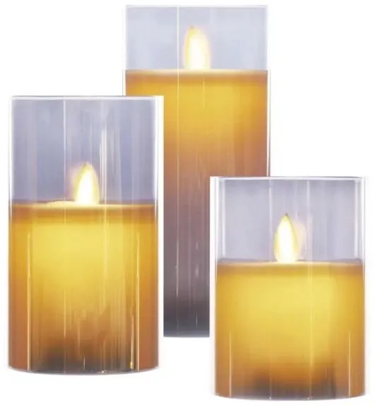 Set de 3 lumânări LED, alimentare 6x AA