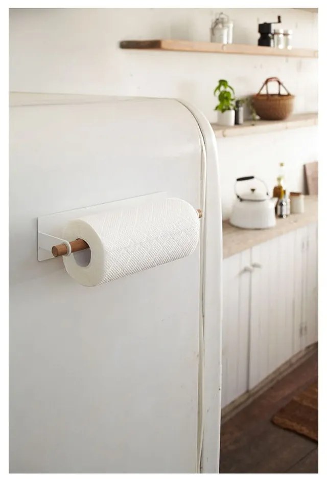 Suport magnetic pentru prosoape de bucătărie YAMAZAKI Tosca, alb